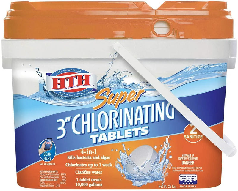 42034 Super 3-inch Chlorinating Tablets for Swimming Pools, 25 lbs A6071