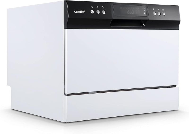 Desktop dishwasher, Energy Star portable dishwasher, 6 dish settings, small dishwasher with 8 washing programs, high-speed operation, baby care, energy-saving and glass material, dormitory dishwasher, RV and apartment dishwasher M3934