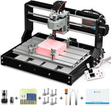 Router Kit GRBL Control 3 Axis Plastic Acrylic PCB PVC Wood Carving Milling Engraving Machine with Offline Controller, XYZ Working Area 300 x 180 x 45mm