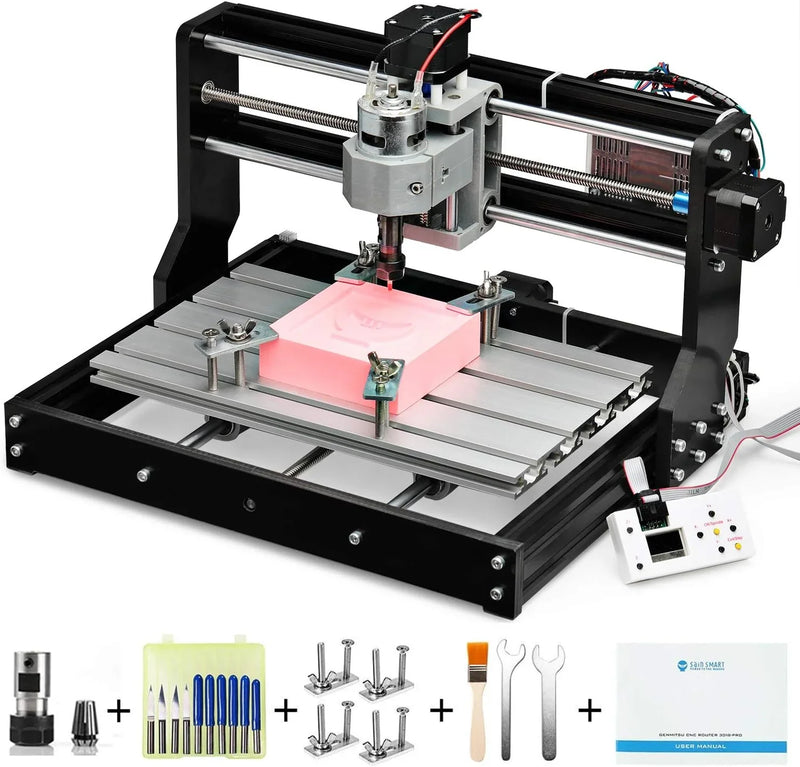 Router Kit GRBL Control 3 Axis Plastic Acrylic PCB PVC Wood Carving Milling Engraving Machine with Offline Controller, XYZ Working Area 300 x 180 x 45mm H9164