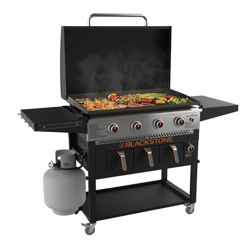 4-Burner 36" Propane Outdoor Griddle with Air Fryer and Hood E8258