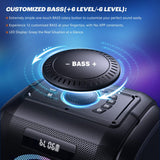 Peak Party Large Wireless Speaker - Maximum Volume Amplifier / 12 Custom Low-End Units / Up to 125 Decibels for 6.5-inch x 2 Low-End Speakers / Deepest Bass Effect, Large Portable Wireless Speaker, IPX5 Water Resistance Rating / Microphone Jack / RJ