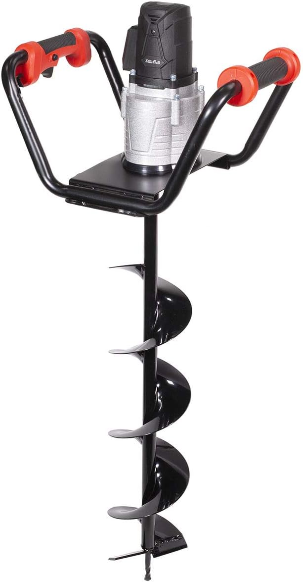 1500W industrial trenching machine enclosure features a soil excavation power head, including a 6-inch digging auger bit kit G5555