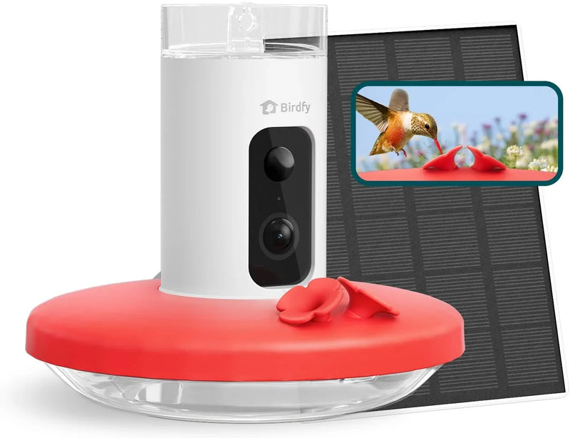 Hummingbird Feeder (Outdoor Hanging Type, with Camera, Ant-proof Groove), supports real-time viewing via 1080P high-definition application, equipped with artificial intelligence hummingbird recognition function, automatic recording and alarm Y4997