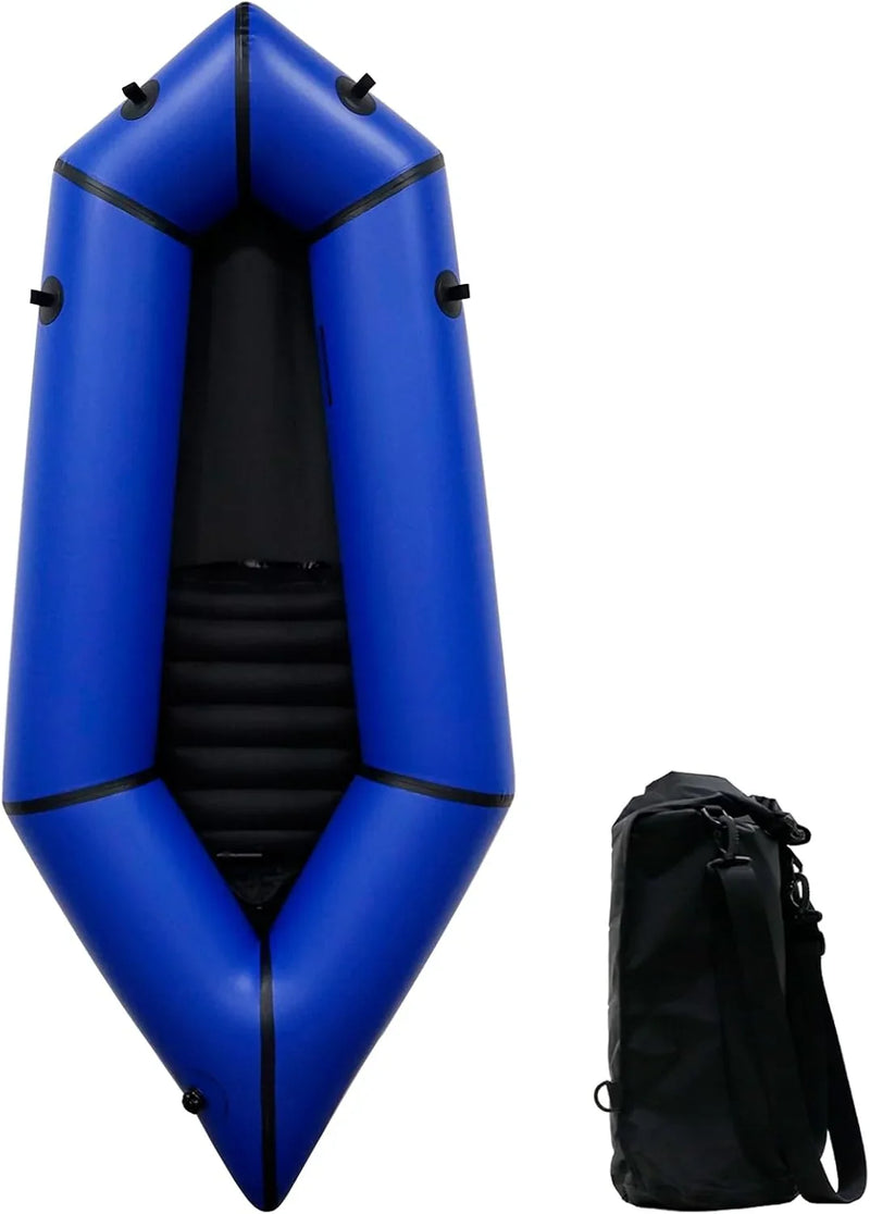Lightweight Packrafts, TPU Inflatable Kayak for Flat Water Rafting Camping Trip/Fishing/Water Adventures 1 Person/2 Person Packraft, 330lb/660lb Weight Capacity Z2002