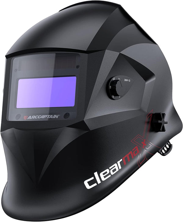 Welding Helmet Auto Darkening, True Color Solar Powered Welding Mask with 4 Arc Sensor, 1/1/1/1 Optical Clarity and Adjustable Shade 4/9-13 Welder Helmet K1537