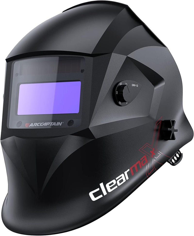 Welding Helmet Auto Darkening, True Color Solar Powered Welding Mask with 4 Arc Sensor, 1/1/1/1 Optical Clarity and Adjustable Shade 4/9-13 Welder Helmet K1537