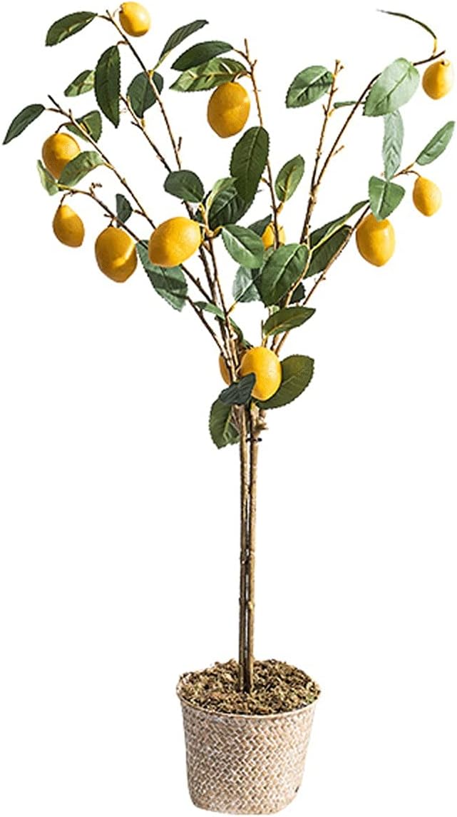 Fake Bonsai Tree The Artificial Plant Small Potted Plant Decorates The Artificial Flower Lemon Tree, 37 Inches High, It is A Good Choice Both Indoors and Outdoors. Artificial Bonsai Tree V2807