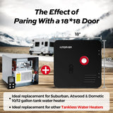 RV Tankless Water Heater without Door, Propane Gas, DC 12V, 3 Optional Door Sizes 15"x15", 15"x18" and 18"x18" for Refitment, Compatible with All RVs, Sufficient Power, High Altitude