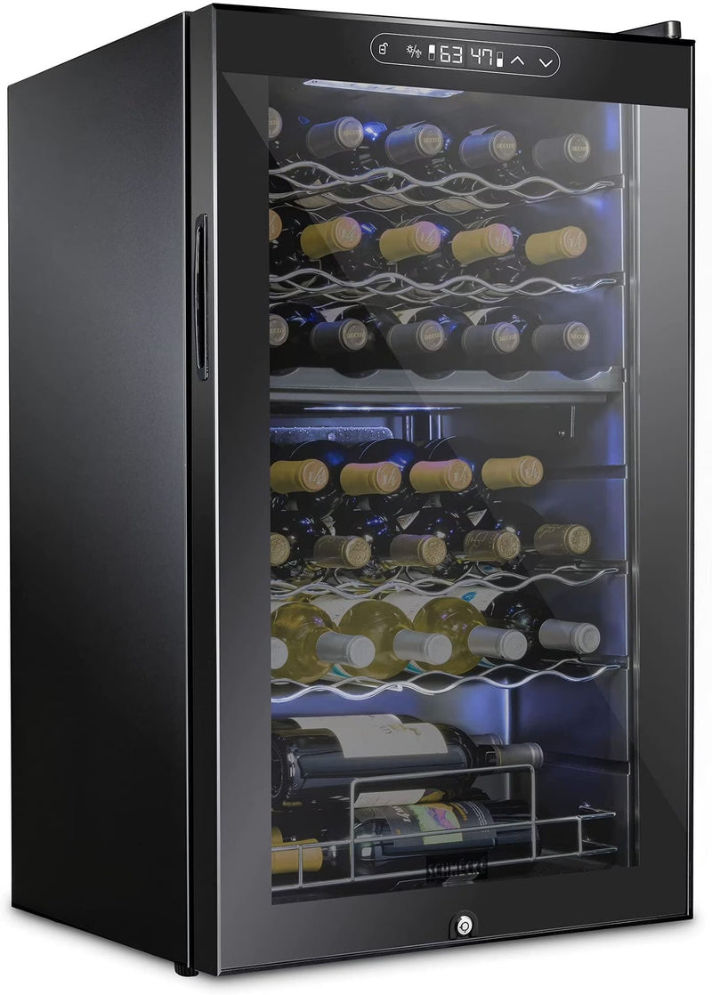 Schmecke Wine Fridge, Dual Freestanding Wine Refrigerator, 33 Bottle Wine Cooler F6611