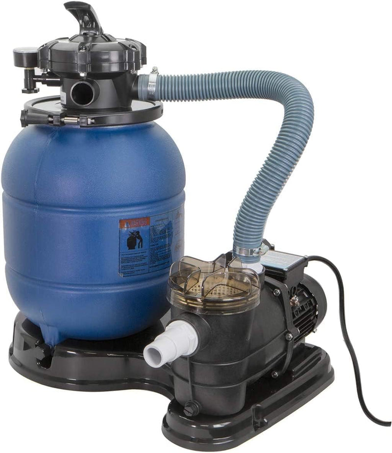 13-inch sand filter, 0.75 horsepower, swimming pool pump, 2400 gallons per hour, suitable for outdoor swimming pool package, multi-interface valve, maximum capacity 10000 gallons, 1-1/4 inch NPT interface L2809