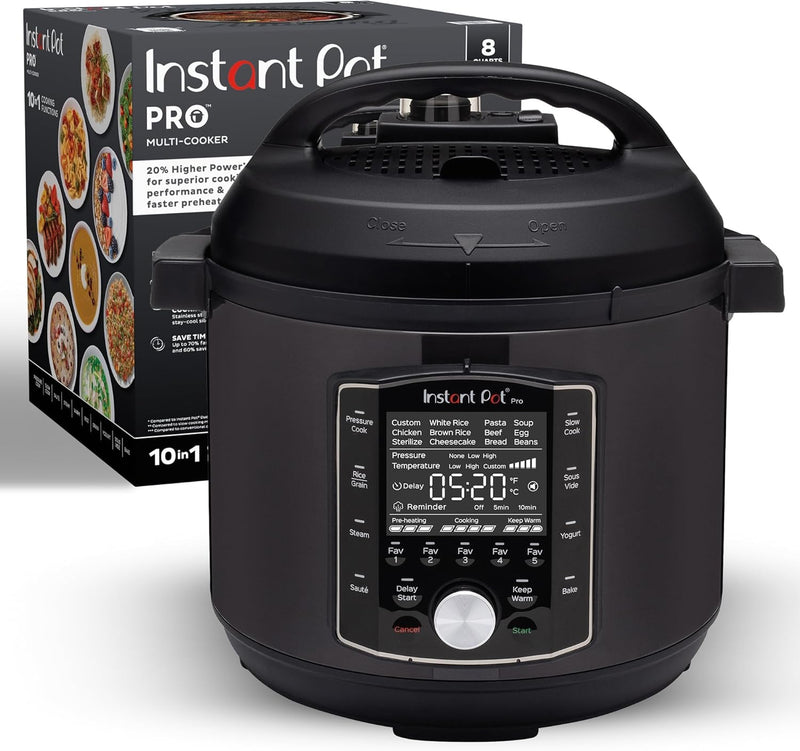 10-in-1 Pressure Cooker, Slow Cooker, Rice/Grain Cooker, Steamer, Sauté, Sous Vide, Yogurt Maker, Sterilizer, and Warmer, Includes App With Over 800 Recipes, Black P7069
