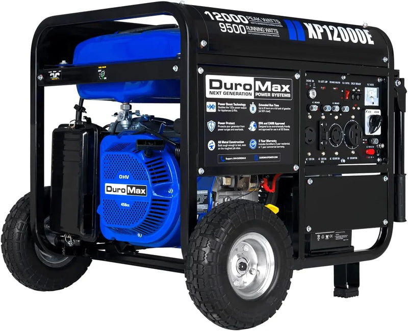 13,000-Watt Dual Fuel Portable Generator - Gas & Propane, Electric Start, Whole Home Backup Power, Transfer Switch Ready, RV & Emergency Ready H7044