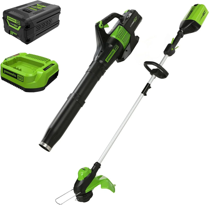 60V 13" Cordless String Trimmer & Leaf Blower Combo Kit, 4.0 Ah Battery and Charger Included H1699
