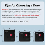 RV Tankless Water Heater without Door, Propane Gas, DC 12V, 3 Optional Door Sizes 15"x15", 15"x18" and 18"x18" for Refitment, Compatible with All RVs, Sufficient Power, High Altitude
