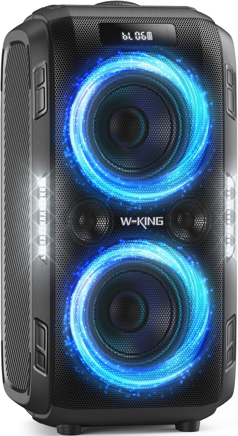 Peak Party Large Wireless Speaker - Maximum Volume Amplifier / 12 Custom Low-End Units / Up to 125 Decibels for 6.5-inch x 2 Low-End Speakers / Deepest Bass Effect, Large Portable Wireless Speaker, IPX5 Water Resistance Rating / Microphone Jack / RJ V9708