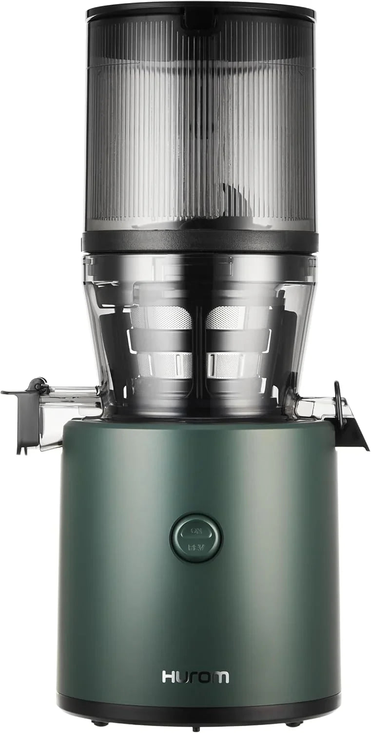 Cold press juicer, easy-to-clean chewing-style slow juicer, coarse filter screen, automatic feeding, no need for operator intervention, household size, quiet motor, easy assembly (kale/deep green) Z1232