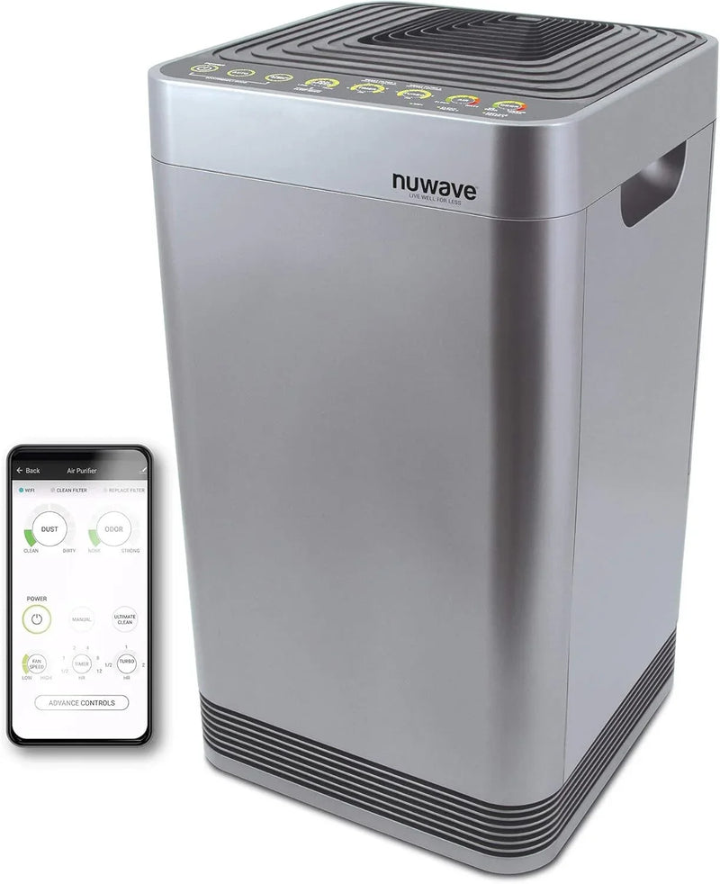Whole-house air purifier, Ospip intelligent air purifier, equipped with a five-level tower structure filter, air quality and odor sensors, bedroom sleep mode, can remove 99.99% of dust, smoke, pollen and allergens. J8874