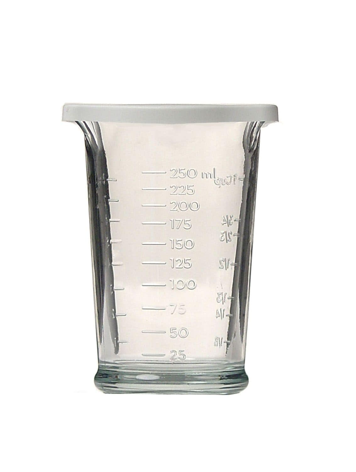Triple-Pour Measuring Cup with Plastic Lid, 250-ml