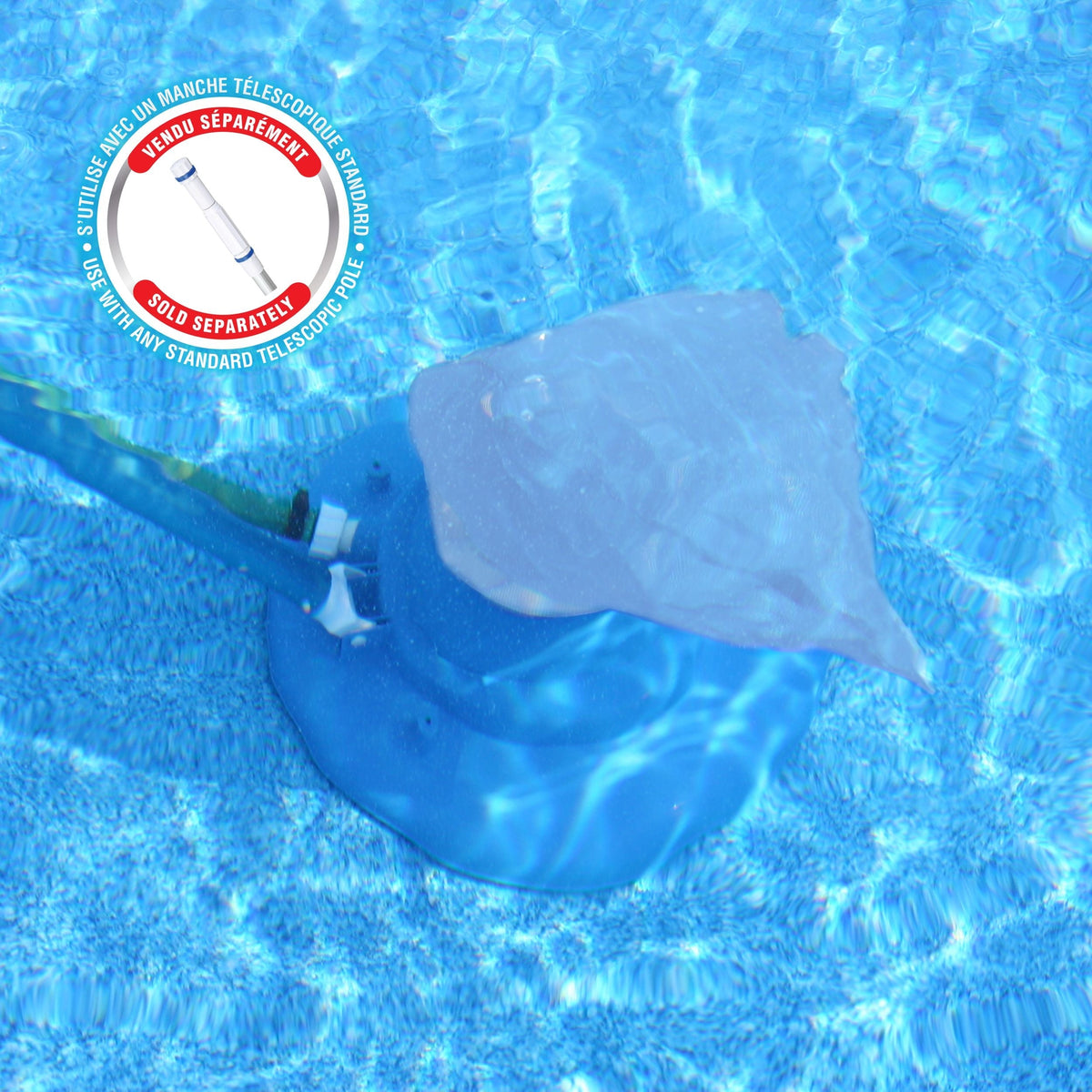 Pool Leaf Skimmer with Roller Wheels & Brushes, Garden Hose attachment