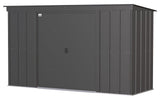 Classic Galvanized Steel Storage Shed, Charcoal, 10-ft x 4-ft