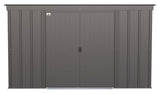 Classic Galvanized Steel Storage Shed, Charcoal, 10-ft x 4-ft