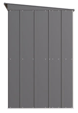 Classic Galvanized Steel Storage Shed, Charcoal, 10-ft x 4-ft