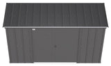 Classic Galvanized Steel Storage Shed, Charcoal, 10-ft x 4-ft