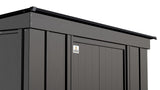 Classic Galvanized Steel Storage Shed, Charcoal, 10-ft x 4-ft