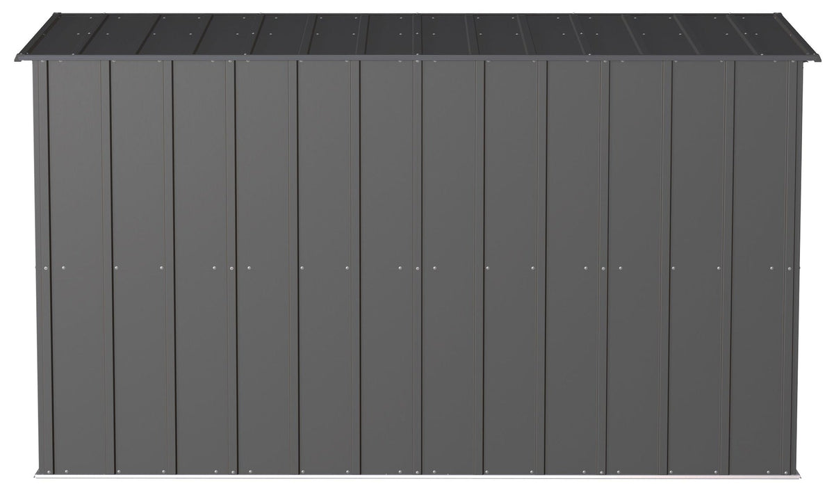 Classic Galvanized Steel Storage Shed, Charcoal, 10-ft x 4-ft