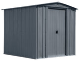 Classic Galvanized Steel Storage Shed, Charcoal, 6-ft x 7-ft