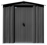 Classic Galvanized Steel Storage Shed, Charcoal, 6-ft x 7-ft