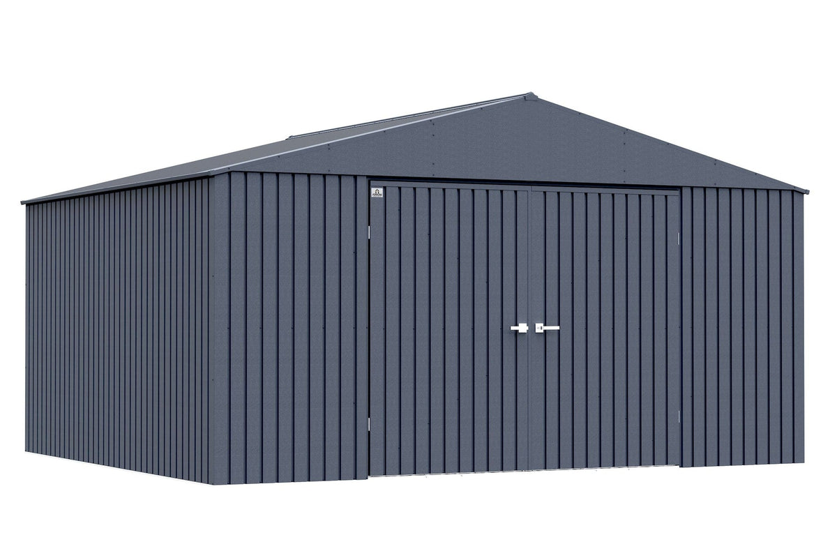 Elite 14x12-ft Anthracite Corrosion-Resistant Steel Shed