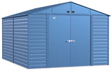 Select Galvanized Steel Storage Shed, Blue Grey, 10-ft x 14-ft