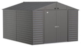 Select Galvanized Steel Storage Shed, Charcoal, 10-ft x 12-ft