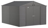 Select Galvanized Steel Storage Shed, Charcoal, 10-ft x 12-ft