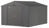 Select Galvanized Steel Storage Shed, Charcoal, 10-ft x 12-ft