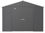 Select Galvanized Steel Storage Shed, Charcoal, 10-ft x 12-ft