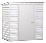 Select Galvanized Steel Storage Shed, Flute Grey, 6-ft x 4-ft