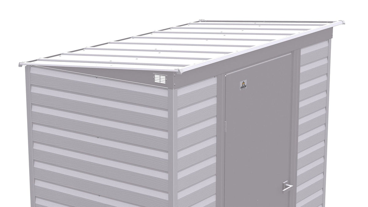 Select Galvanized Steel Storage Shed, Flute Grey, 6-ft x 4-ft