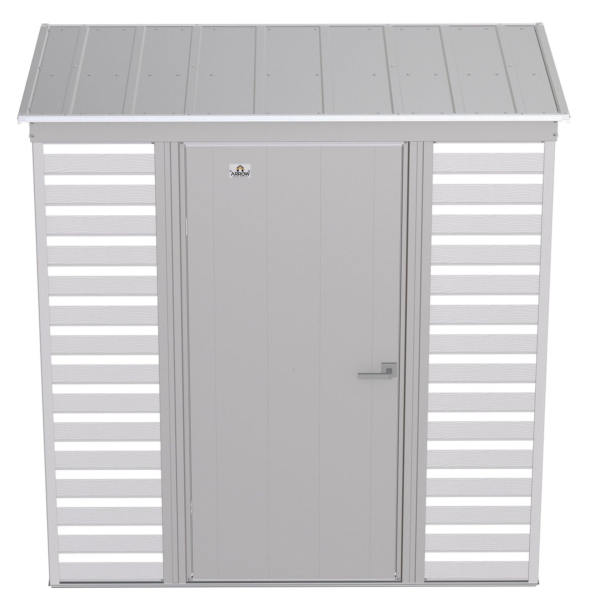 Select Galvanized Steel Storage Shed, Flute Grey, 6-ft x 4-ft