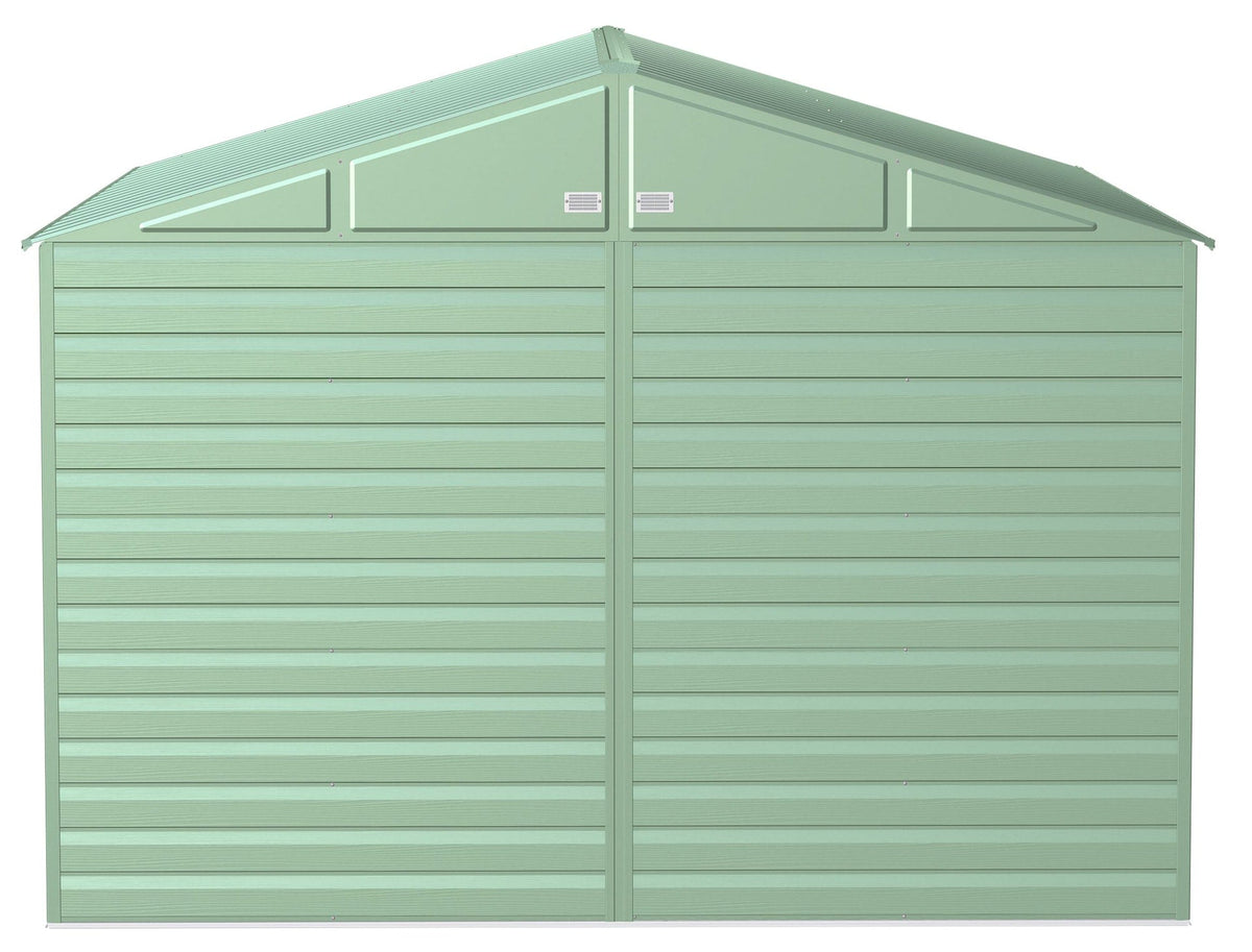 Select Galvanized Steel Storage Shed, Sage Green, 10-ft x 12-ft