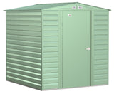 Select Galvanized Steel Storage Shed, Sage Green, 6-ft x 7-ft