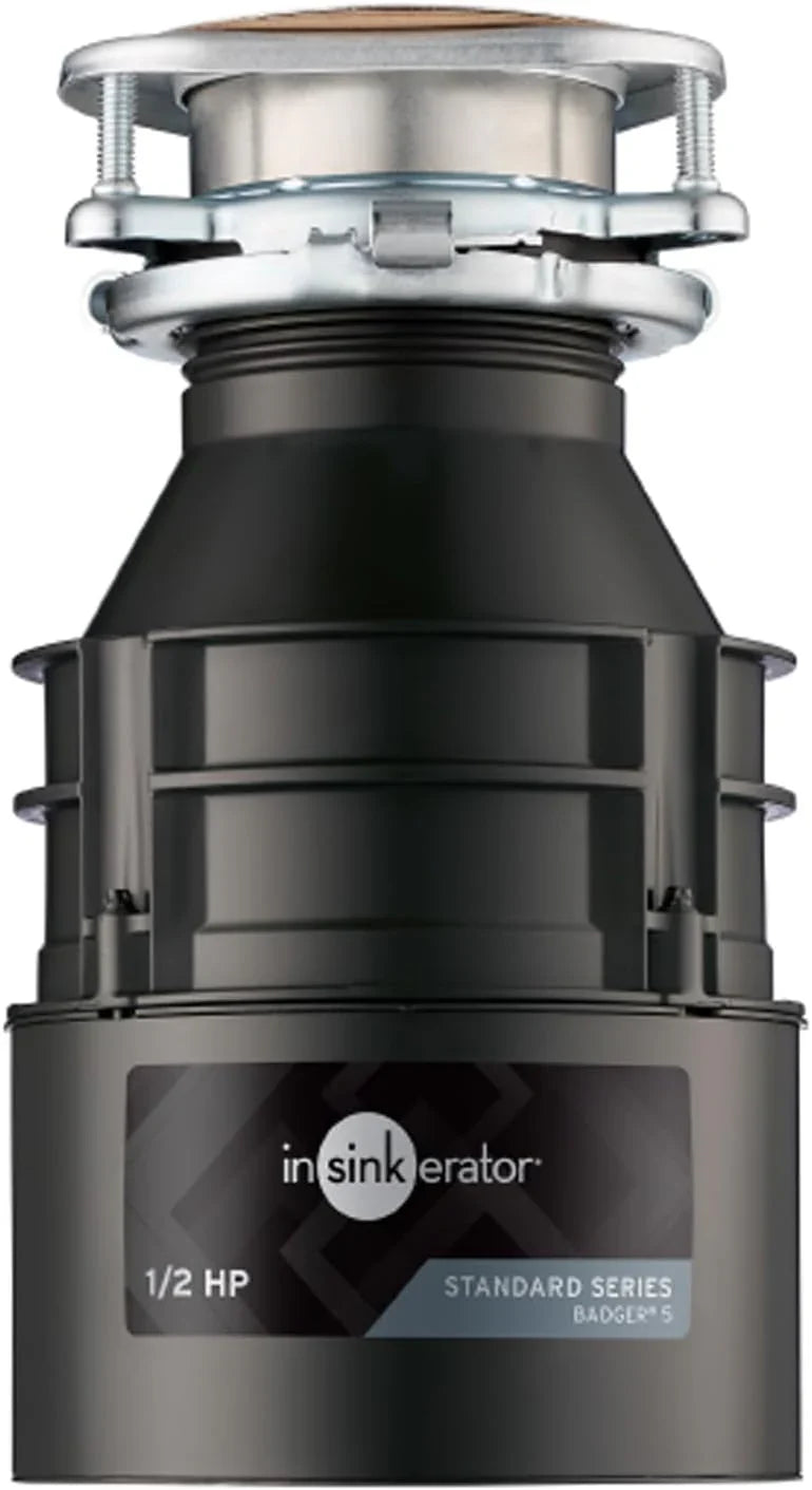 Badger 5 Garbage Disposal, 1/2 HP Continuous Feed, Durable Steel, Easy Install C5629