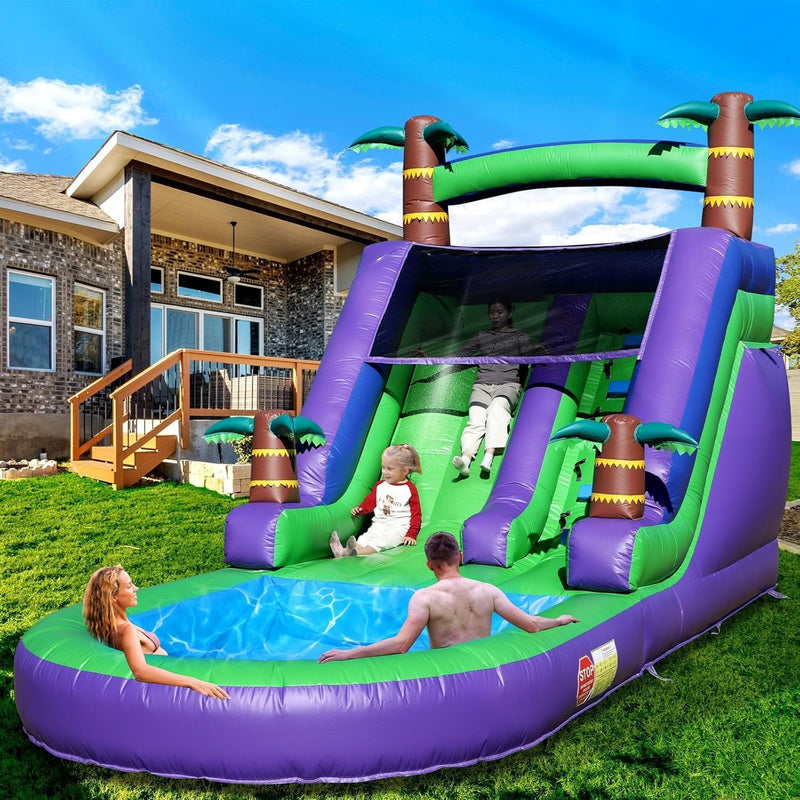 21FT(L) Commercial Grade Water Slide for Adults, (Heavy Duty Full PVC) (Big Splash Water Pool), 750w Blower, Inflatable Waterslide for Backyard, Outdoor Park, 21x9x12ft Z4456