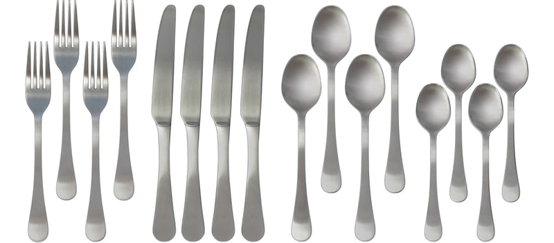 Basic Stainless Steel Flatware Set, Serves 4, 16-pc P313