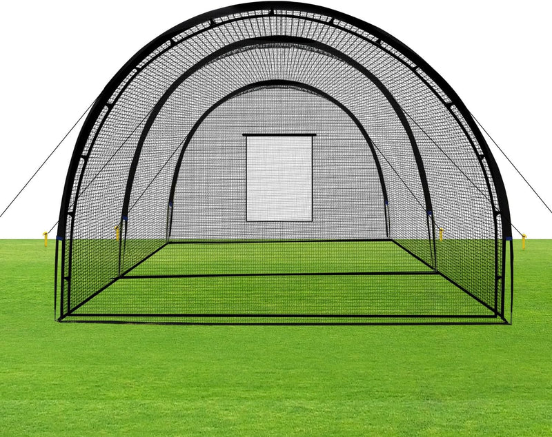 Baseball Batting Cage Net Batting Cages for Backyard Portable Baseball and Softball Batting Cages with Pitching Machine Hole and Detachable Door for Backyard Outdoor Hitting Practice B5727