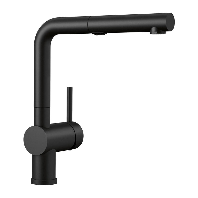 Linus Low Arc Pull-Out Dual-Spray Kitchen Faucet, Coal Black V1275