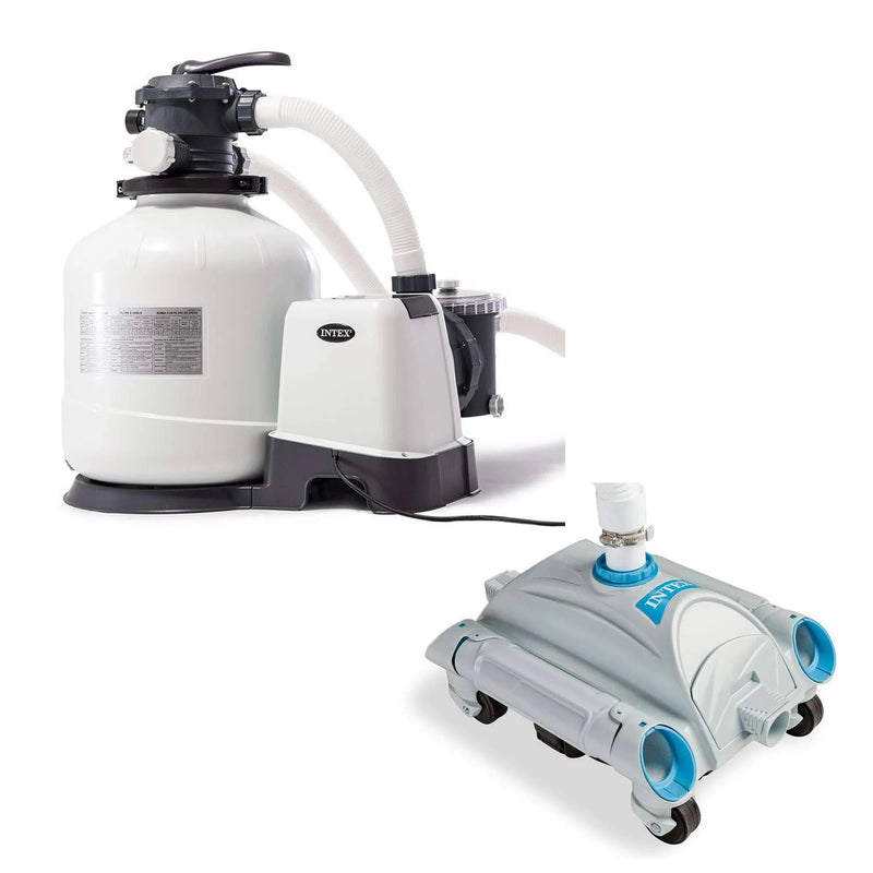 3000 GPH Above Ground Sand Filter Pump and Automatic Vacuum H105