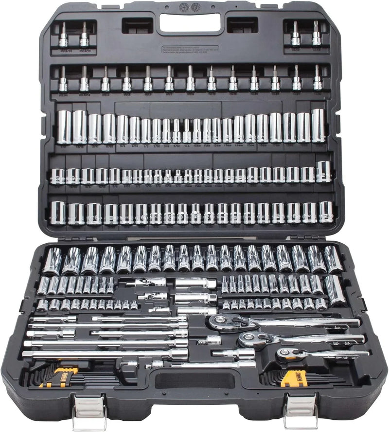 Mechanics Tool Set, SAE and Metric, 1/2, 1/4, 3/8 Drive Sizes, 192-Piece U9443